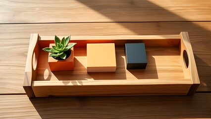 An interior shot of a kitchen shows a rustic wooden table and chairs, its brown wood grain complementing the parquet floor and adding a classic design to the cozy room
