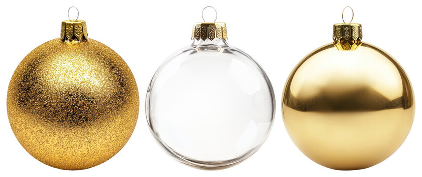 PNG Elegant gold and clear ornaments, element set on transparent background - Powered by Adobe