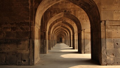 Fototapeta premium Ancient arched hallway