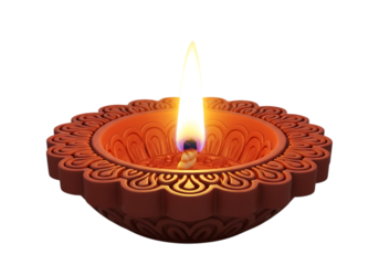 Diwali diya illuminating darkness with its vibrant flame illustration