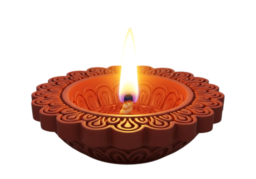 Diwali diya illuminating darkness with its vibrant flame illustration
