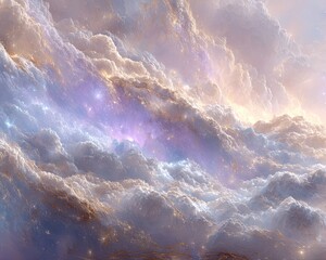 Abstract Colorful Space Nebula With Pastel Hues