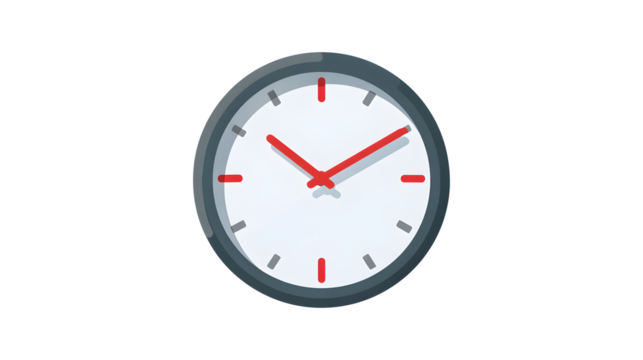 A clock with the hands at the numbers 3 and 9 - Powered by Adobe