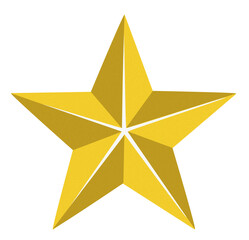 Sparkling gold textured Christmas star decoration.