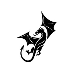 Dragon Icon Tribal Tattoo Style Vector