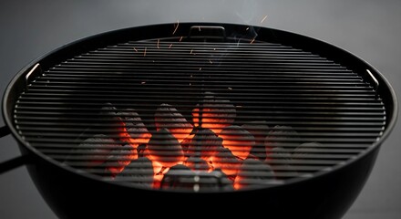 Charcoal Grill with Glowing Coals – Intense Heat & Outdoor Cooking Vibes