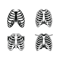 Rib Cage Anatomy Skeletal Structure Illustrations for Educational Use