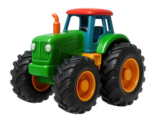 Obraz premium Toy tractor with large wheels
