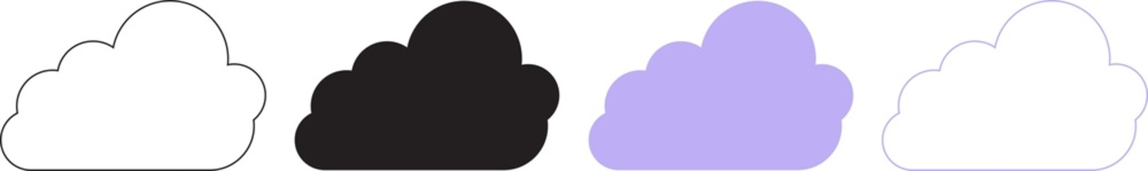 Cloud Shape Outline and Solid Color