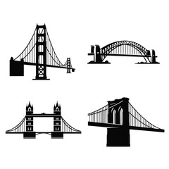 Iconic Bridges Silhouettes Collection A Visual Journey Through Engineering Marvels