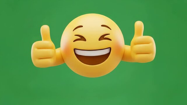 Cheerful Emoji Giving Thumbs Up A Symbol of Happiness and Approval