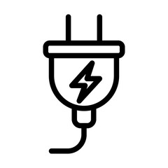Obraz premium Electric Plug Line icon of Green Energy Icon Set