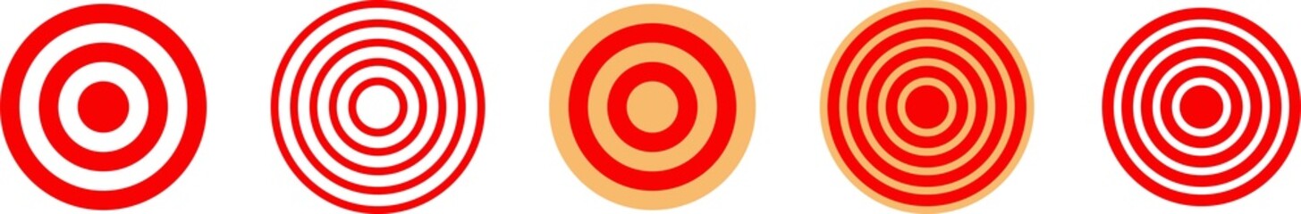 Abstract Red and White Target Circle Graphics