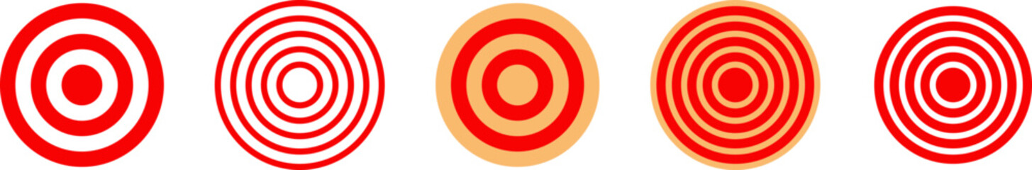 Abstract Red and White Target Circle Graphics