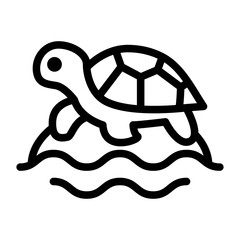 Turtle in Wetland Line Icon of Wetlands & Swamps Icon Set