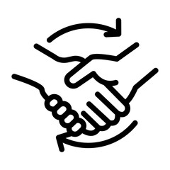 Handshake Agreement Line Icon of Cultural Exchange Icon Set