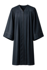 Graduation gown with satin piping and wide cuffs