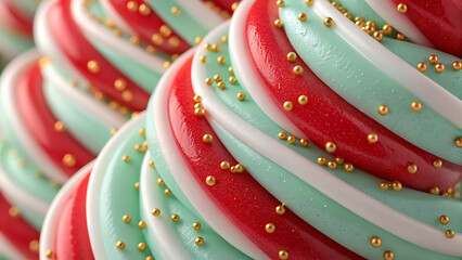 close up of a red and green jelly beans