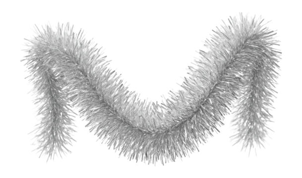 Silver tinsel with a shimmering look