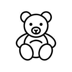 Fototapeta premium Line art teddy bear icon in a simple and playful design 