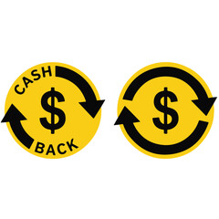 Cashback Money Return Icon Set.