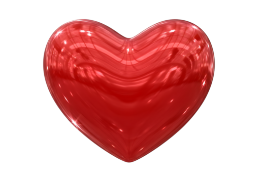 Shiny red heart on black background symbol of love and affection