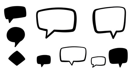Obraz premium Diverse collection of black and white speech bubbles