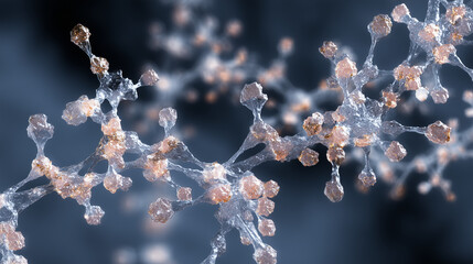 Crystalline lithium structures branching like neurons through aged brain tissue.