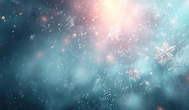 Winter scene with snowflakes and bokeh - Powered by Adobe