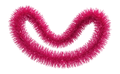 Pink tinsel garland with looped fibers and sparkling look