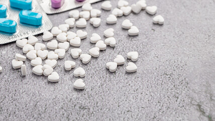 Variety of medicines and drugs.Medicine and healthcare concept.Variety of medicines and drugs.Medicine and healthcare concept.Pill for the prescription and treatment various diseases chemistry