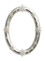 Obraz premium Oval frame with snowflake highlights