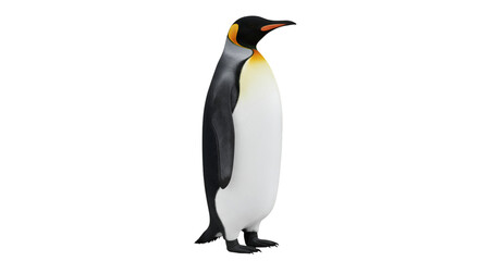 Fototapeta premium PNG Majestic king penguin stands tall, a symbol of resilience and natural beauty in the animal kingdom, perfect for conservation and wildlife projects isolated on white background