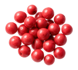 Whole pink peppercorns with a rosy, round shape