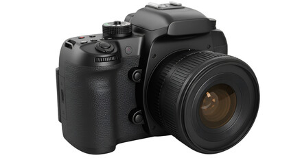 PNG Capture stunning moments with this professional DSLR camera, perfect for photography enthusiasts and creative projects, delivering exceptional image quality isolated on white background