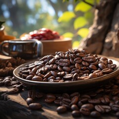 Fototapeta premium Fresh Coffee Beans Organic Morning Brew