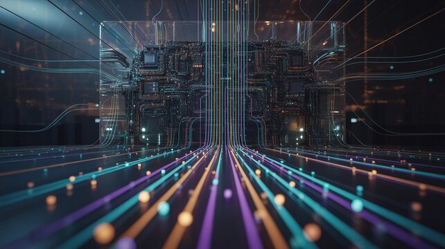 Abstract digital data flow streams - Powered by Adobe