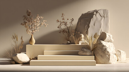 Modern Minimalist Podium with Natural Elements

