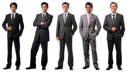 PNG Professional men in business attire, element set on transparent background