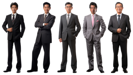 PNG Professional men in business attire, element set on transparent background