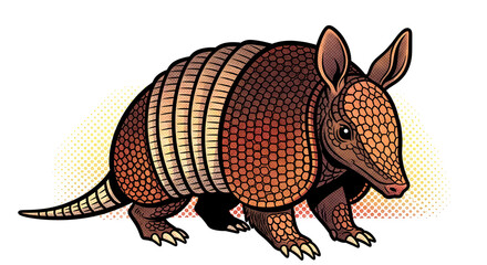 vector illustration of a cartoon armadillo