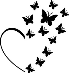 Heart with butterflies