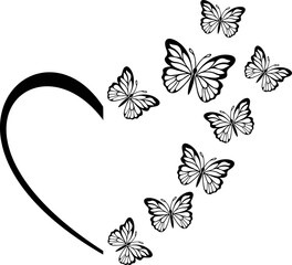 Heart with butterflies