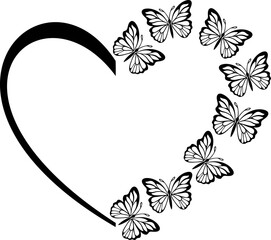 Heart with butterflies