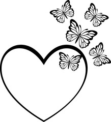 Heart with butterflies