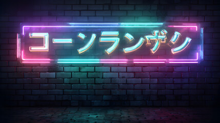 Cyberpunk Neon Sign with Japanese Text