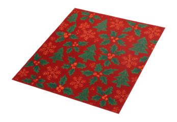 Sheet of wrapping paper with red and green Christmas motifs