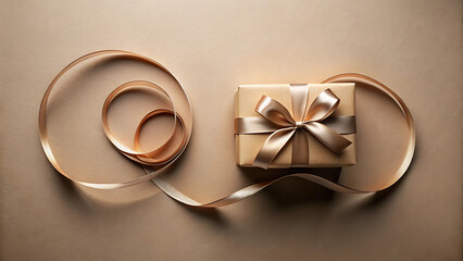 Elegant Spiral Ribbon Beside Gift Package