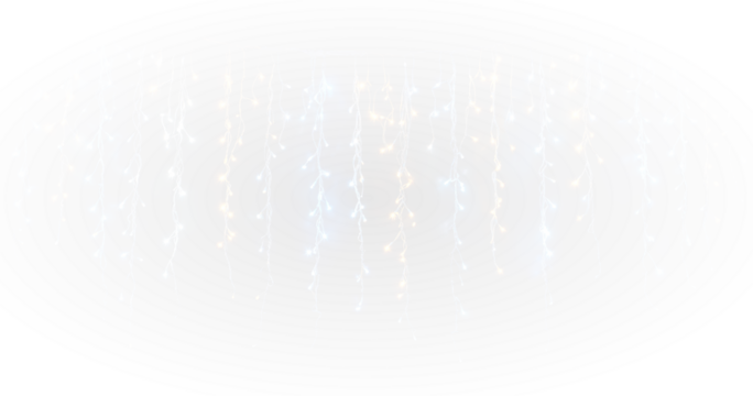 Decorative Christmas card with glowing garland lights, colourful illumination, bright celebration design, and winter holiday greeting illustration