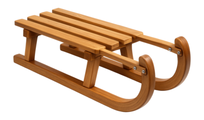 Wooden sled with reinforced joints